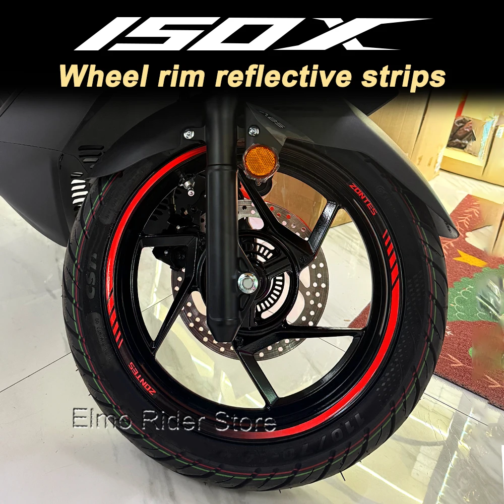 

150 X светоотражающие полоски для обода мотоциклетного колеса, защитная наклейка из 3D эпоксидной смолы для ZONTES 150X 2026, водонепроницаемая наклейка