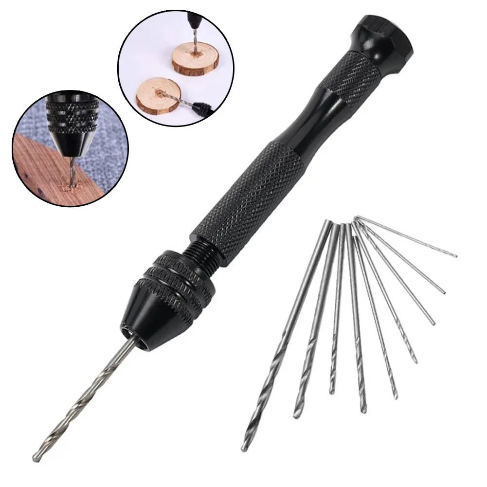 Mini Micro Woodworking Tools Drilling Rotary Tool Manual Twist-Drill Bit Aluminum Alloy Micro Hand Drill For Jewelry Craft