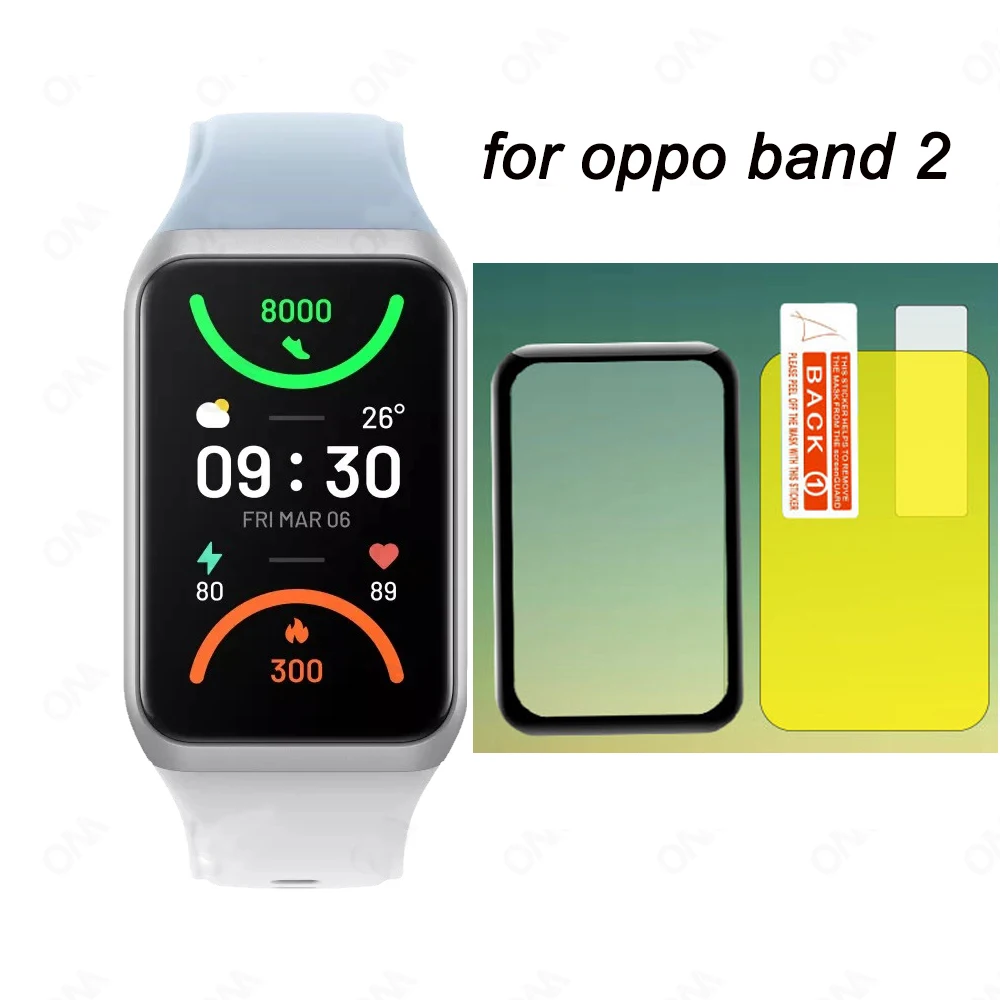 PMMA منحني حامي الشاشة غطاء كامل واقية فيلم لينة (وليس الزجاج) ل OPPO الفرقة 2 ساعة ذكية