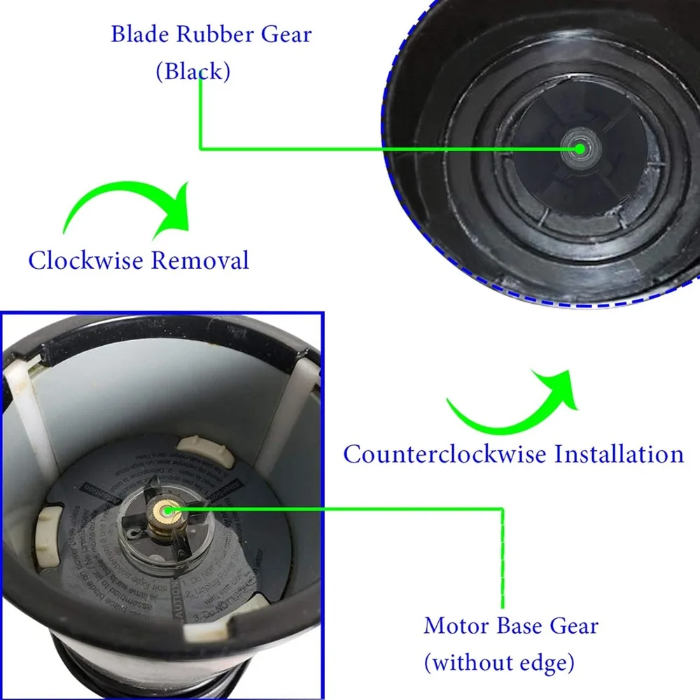 250W Base Gear & Blade Gear Replacement Part for Magic Bullet Blender MB1001(Set of 2)