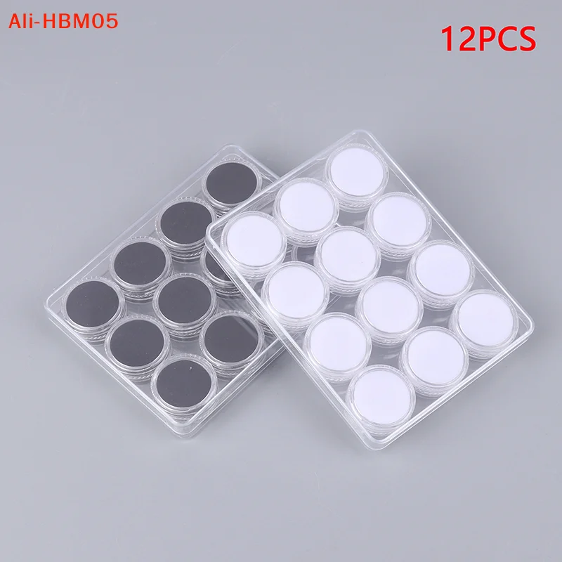 (HB05)12PC Jewelry Gem Loose Diamond Container Jar Organizer Tray Case With Lid Transparent Round Gemstone Display Storage Box