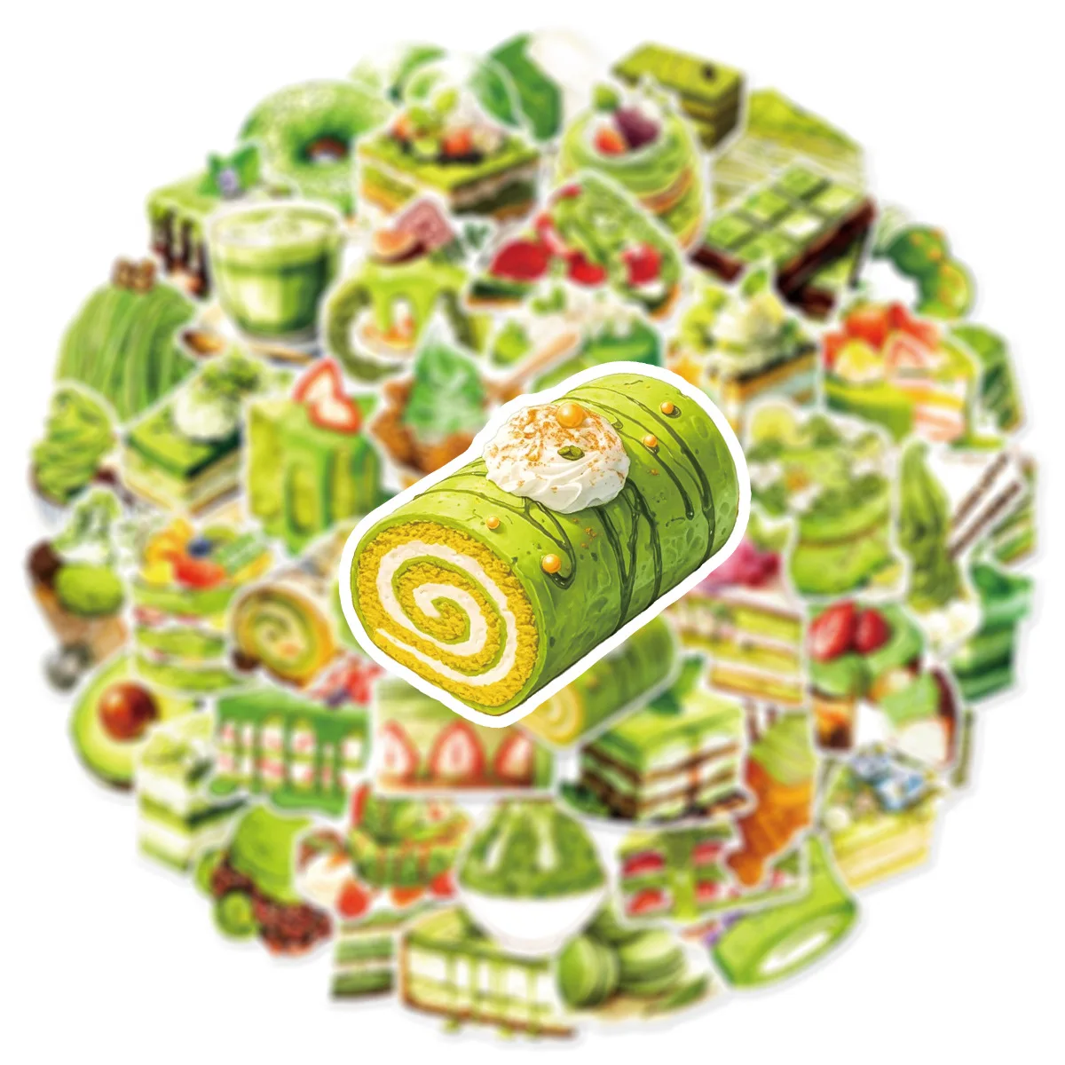 

10/30/50PCS Matcha INS Style Graffiti Stickers Green Small Fresh Cartoon Decal Notebook Phone Guitar Skateboard Classic Kid Toys