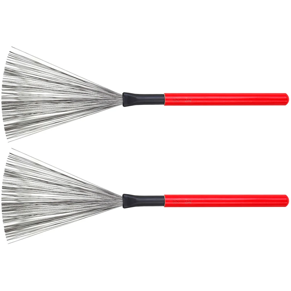 

1 Pair Drum Brush Maple Handle High-Carbon Steel Wire For Percussion Instrument Portable Drumsticks Tool Kids Beginners Adults