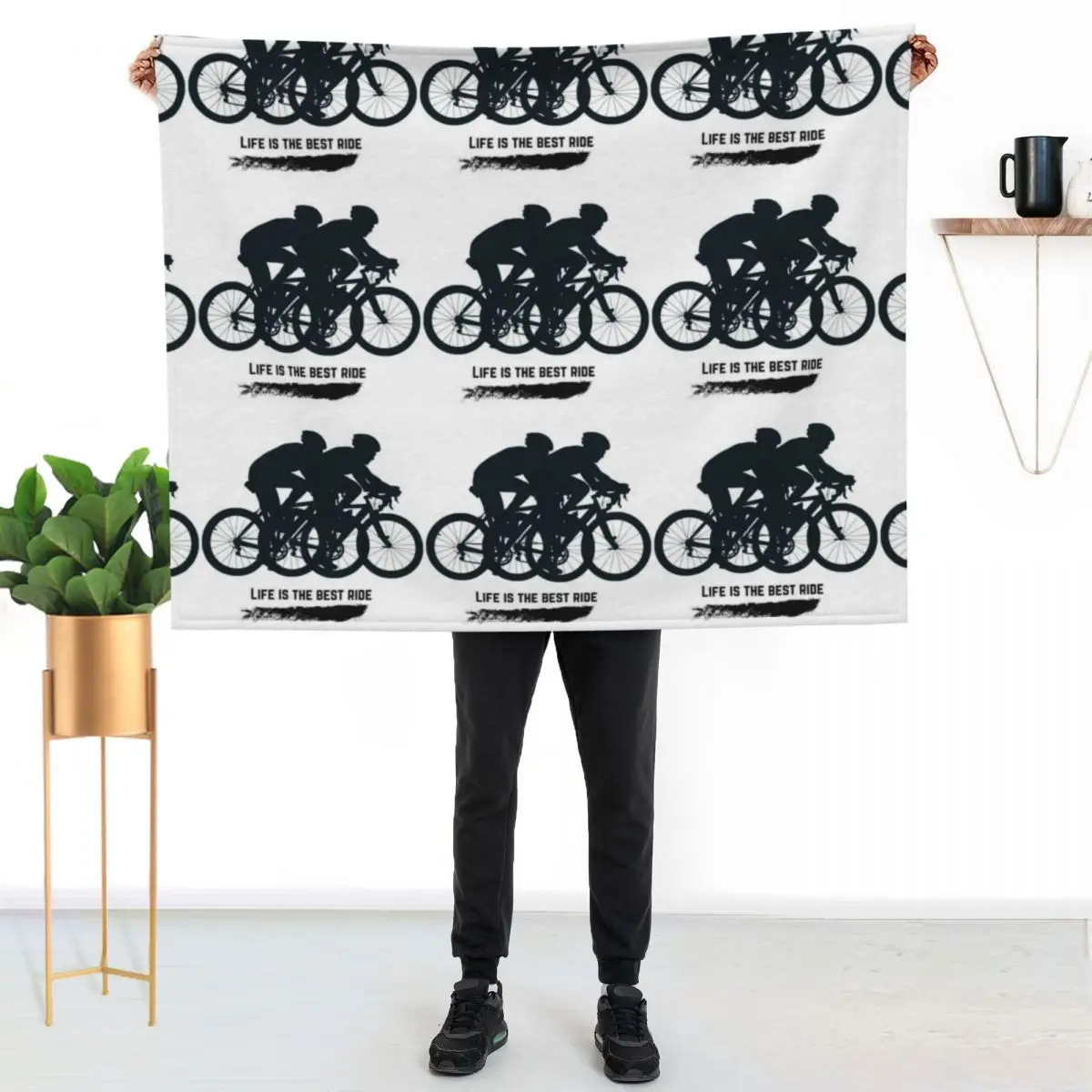 Bicycle ride Throw Blanket Shaggy Luxury Flannels decorative Picnic wednesday Blankets