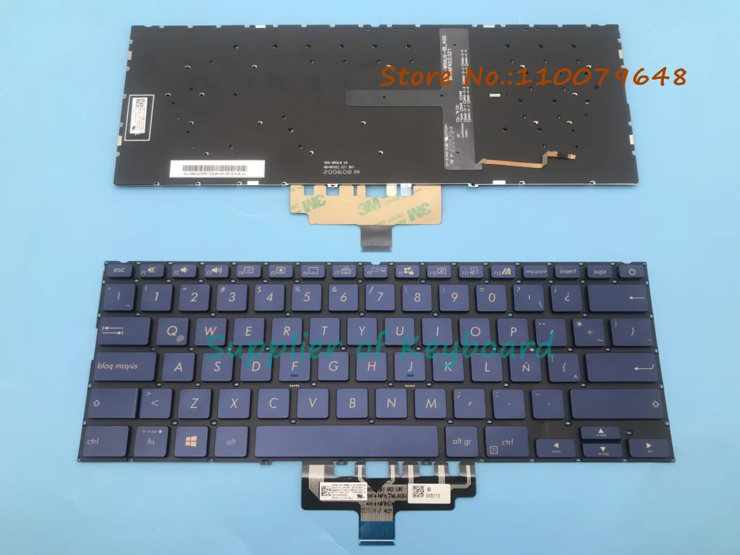 

NEW For Asus ZenBook 14 UX434 UX434F UX434FA UX434FL UX434FLC Latin Spanish/English Keyboard Dark Blue