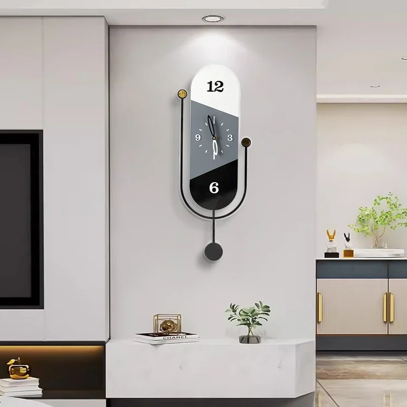 Modern Minimalist Home Decor Wall Clock Living Room Decoration Fashion Clock No Punch Wall Mounted Silent Clock