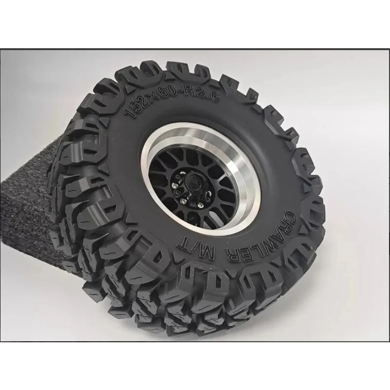 2.6 Inch KMC Wheel Hub & Rainforest Tires Set 152*60mm for 1/7 MK07 /UT4/CK5811/CK5812 1/8 CrossRC XL3 1/10 RBX10 RC Crawler
