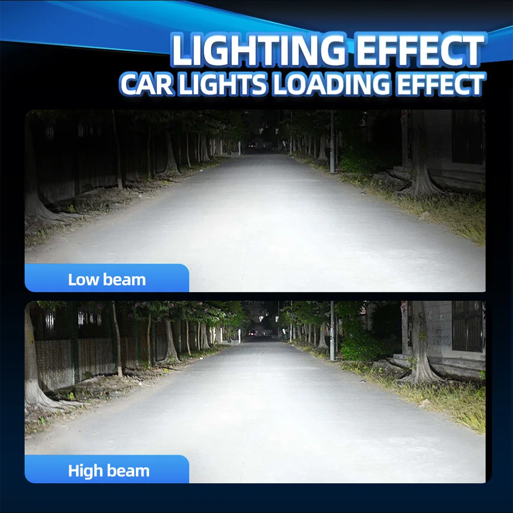 2Pcs H13 Turbo LED Lights 9008 Mini Car Head Lamp Upgrade CSP 3570 CHIP Fanless Automotive Headlight Bulbs 34000Lm 6000K White