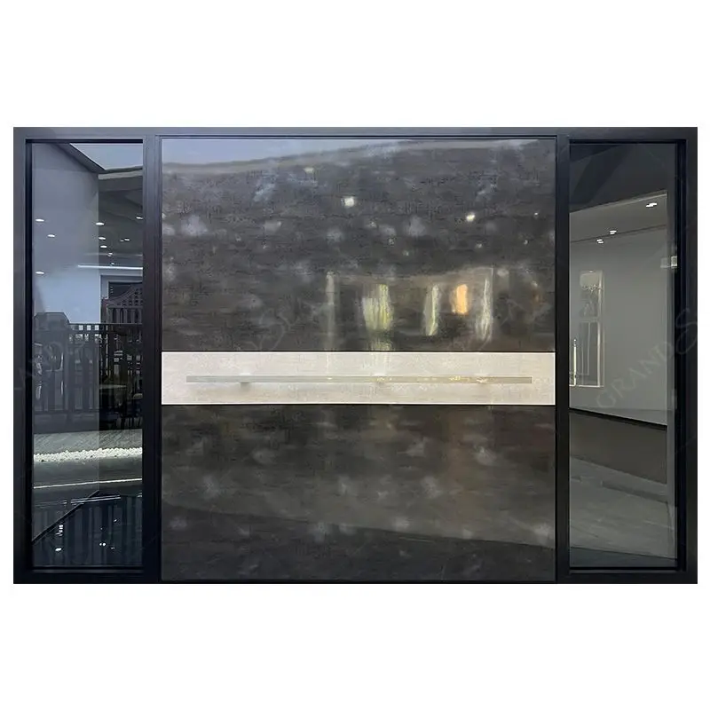 Custom. high quality houses security tempered glass door glossy pivotblack glass material