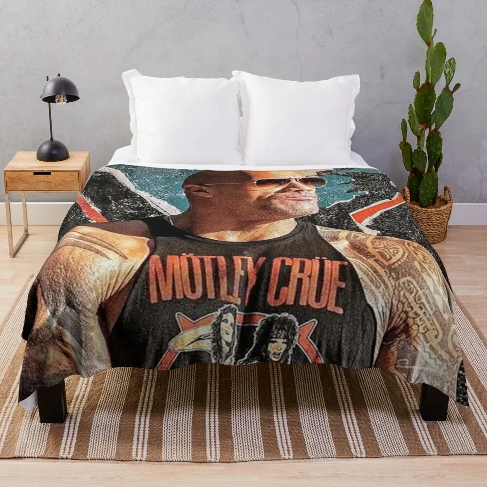 

dwayne johnson Throw Blanket Dorm Room Essentials Summer anime wednesday Flannel Blankets