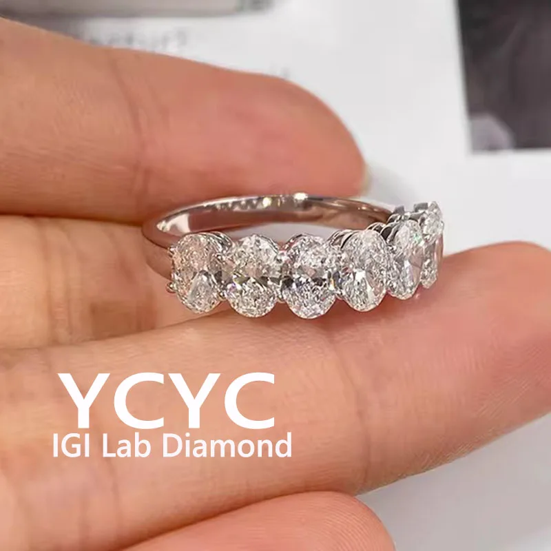 Real Platinum Pt950 RING Factory sell Ring Oval cut IGI Lab Grown Diamond Rings for Women Fine Jewelry ﻿jewelry wholesale ﻿