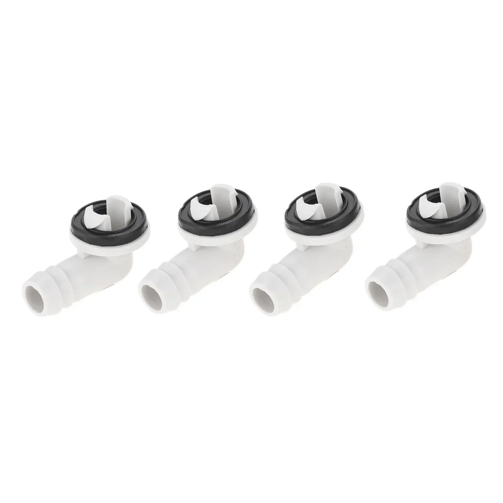 4Pcs White 3/5 Inch AC Drain Hose Connector Elbow Adapter Fitting with Rubber Ring for Window Air Conditioner & Mini Split Units