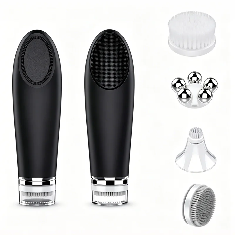 Multifunction 4 in 1 Cleaning Brush Warm Facial Electric Face Washing Instrument Face Massager Eye Face Cleaning Anti-Aging