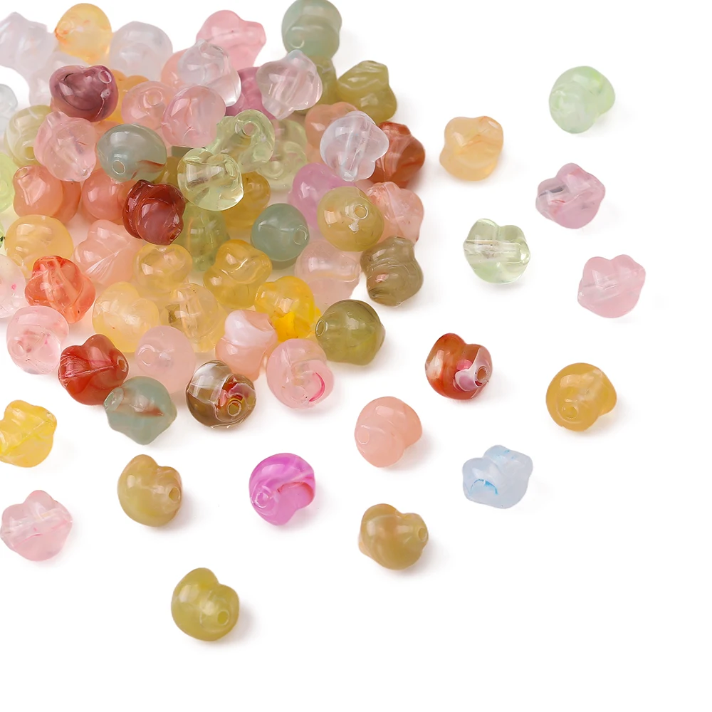 30pcs/lot 7.5x8mm Acrylic Imitation Stone Beads Snail Spacer Loose Beads for DIY Necklace Bracelet Jewelry Making Accessories