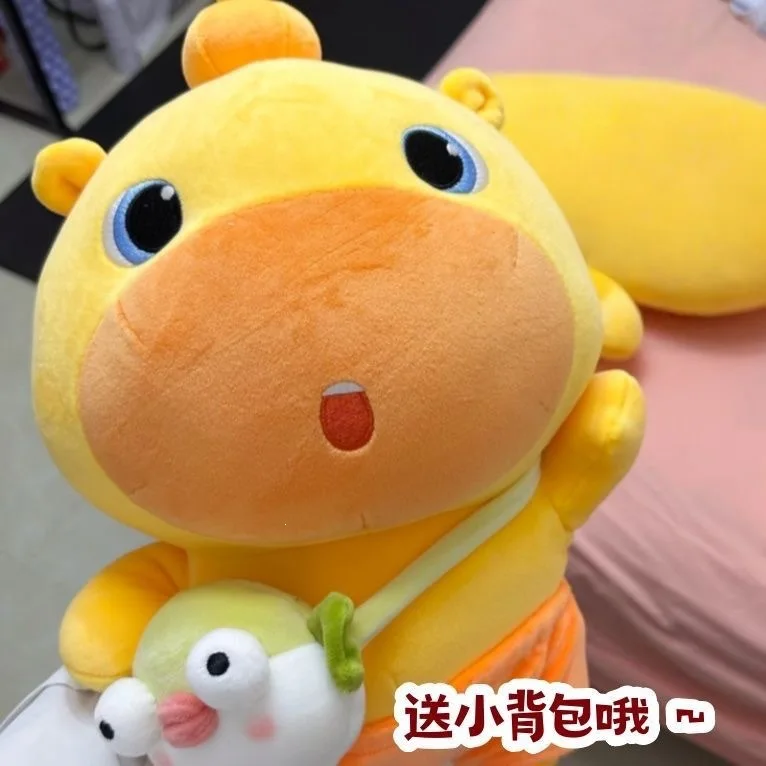 Plush Doll Orange Capybara Lulu Soft Stuffed Toy Pufferfish Crossbody Bag Throw Pillow For Sofa Home Decoration Adult Gift