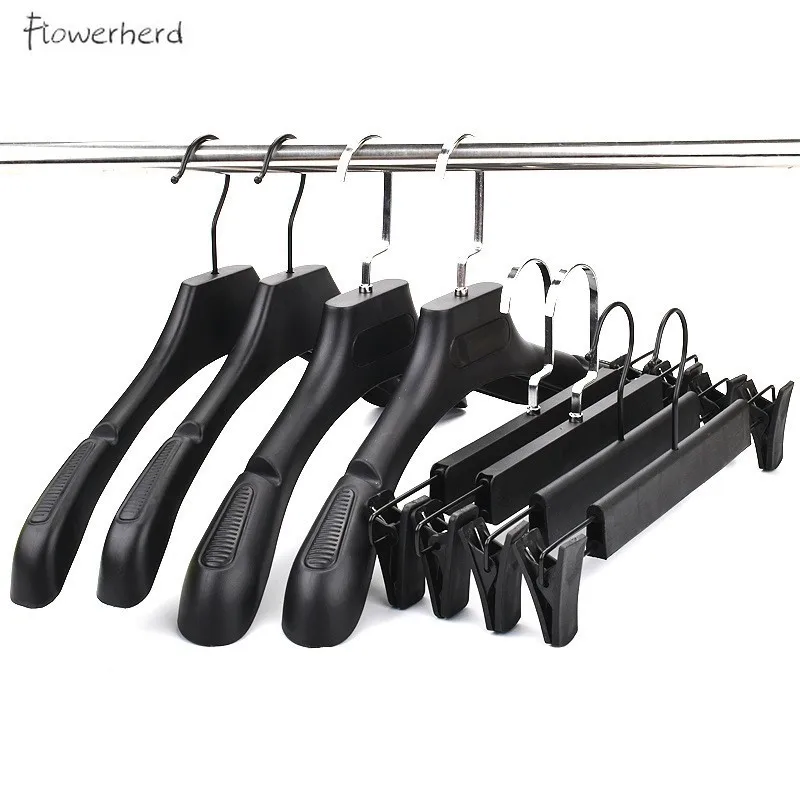 10pcs Anti-slip Hangers for Clothing Store Clothes Plastic Pants Clip Clothes Rack Pants Rack Men\'s Women\'s Adult Clothes Hanger