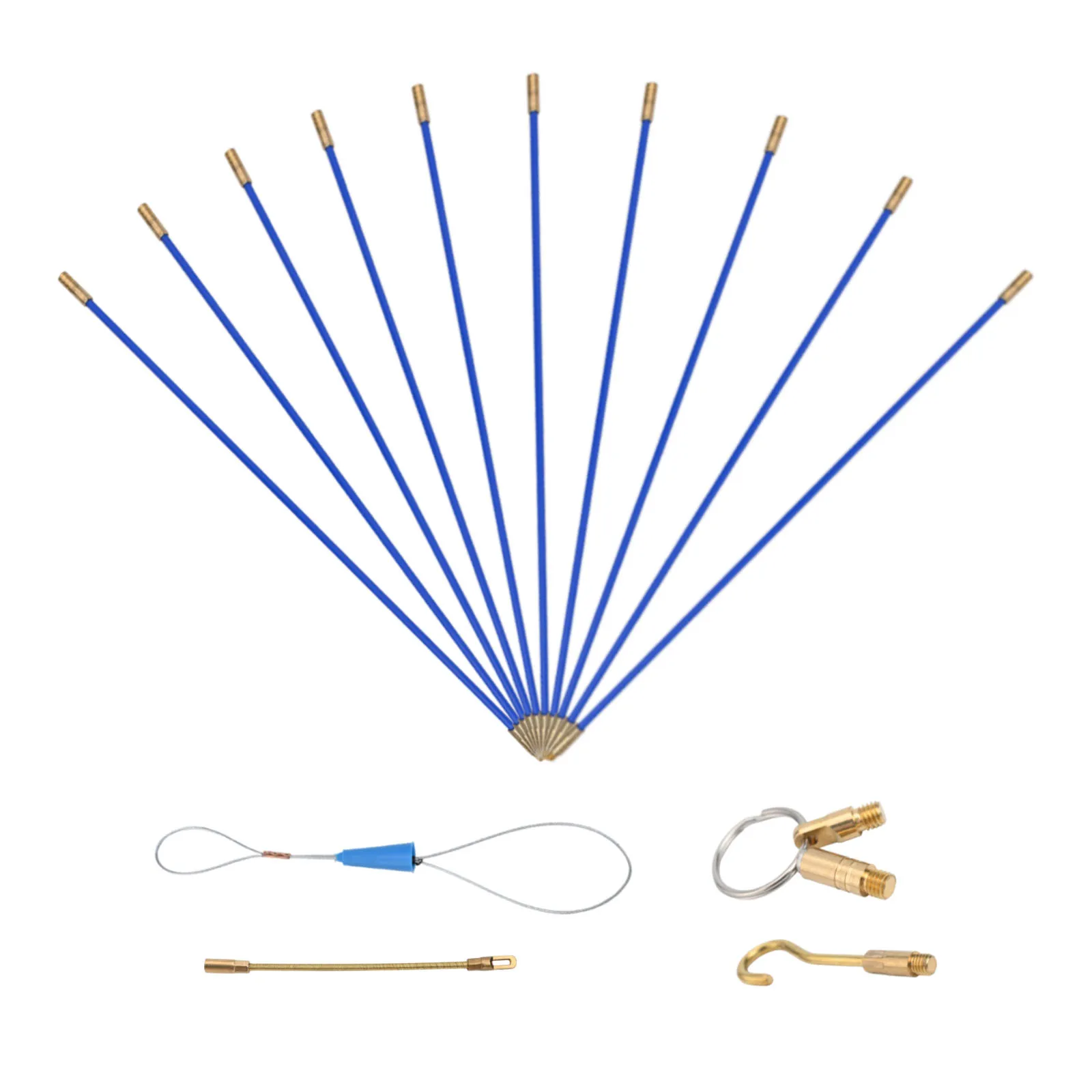 Versatile Cable Pulling Tools for Easy Installation 10 Rods x 33cm 4mm Cable Fibreglass Electric Threader Blue