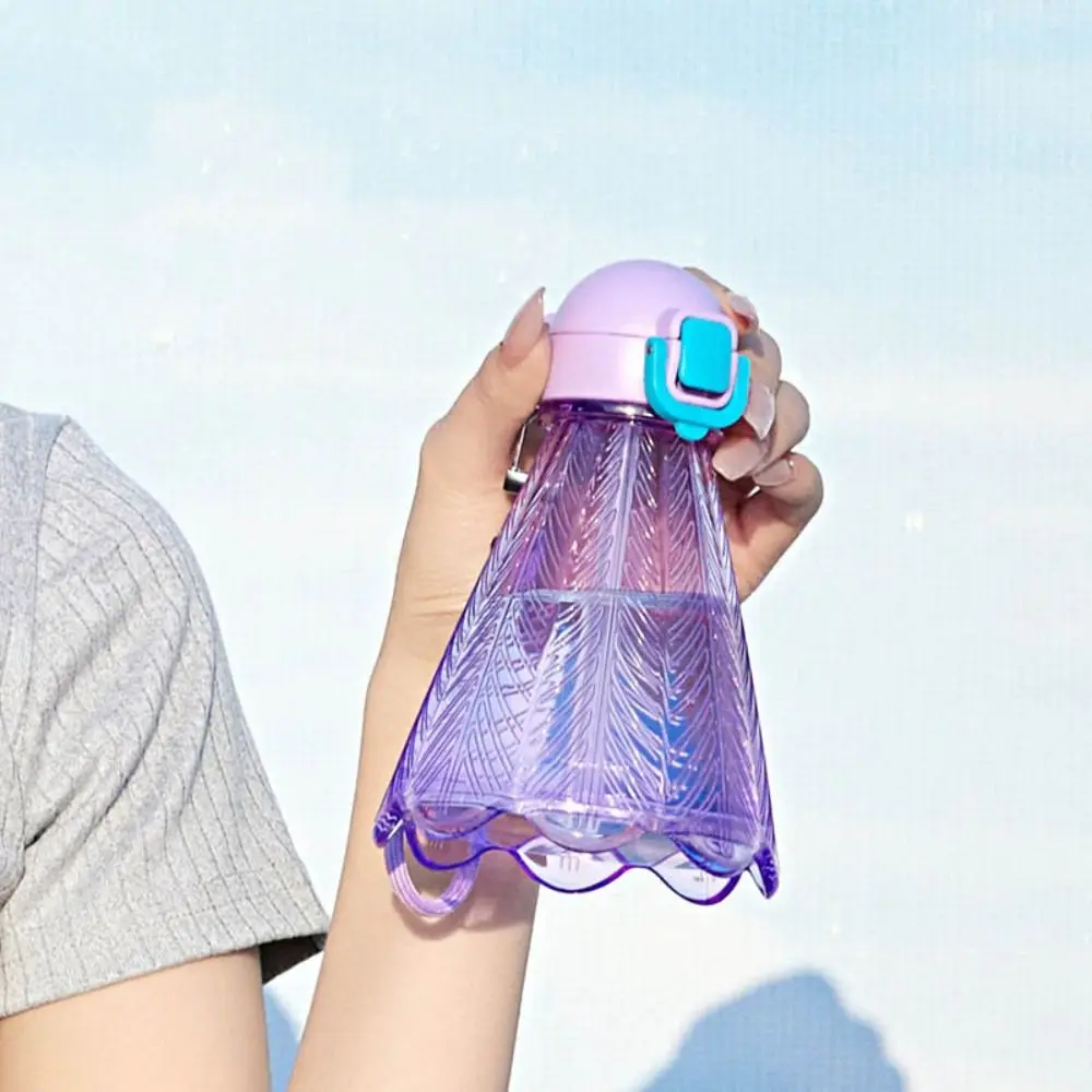 With Straw And Rope Badminton Water Bottle Badminton-Shaped Design Leakproof Transparent Plastic Cup Creative Large Capacity