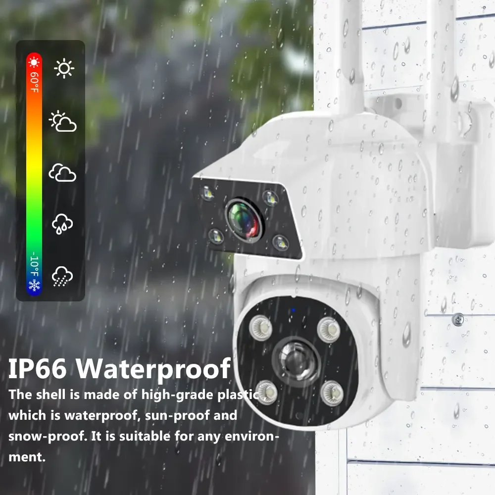 8MP 4K HD IP Wifi Camera Outdoor PTZ Dual Lens Dual Screen O-Kam App Auto Tracking Waterproof Security Video Surveillance Cam
