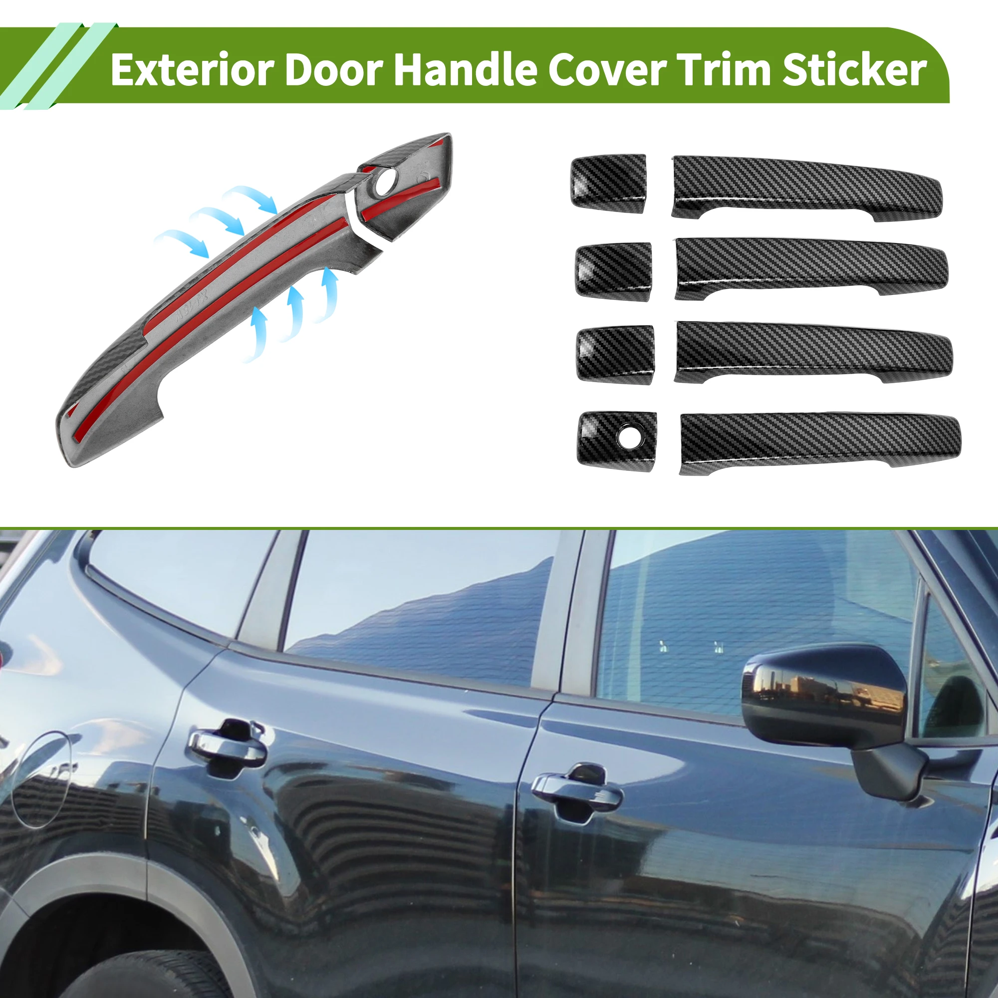 

UXCELL Exterior Door Handle Cover Trim Door Handle Cover for Audi A4L 2009-2015 Smart Carbon Fiber 1 Set