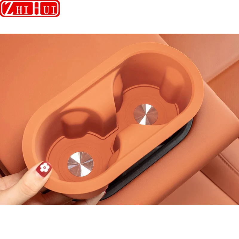 

For Li Lixiang L6 2024 Car Styling Water Cup Mat Rear Silicone Storage Box Anti Scratch sSupplies Auto Modified Accessories