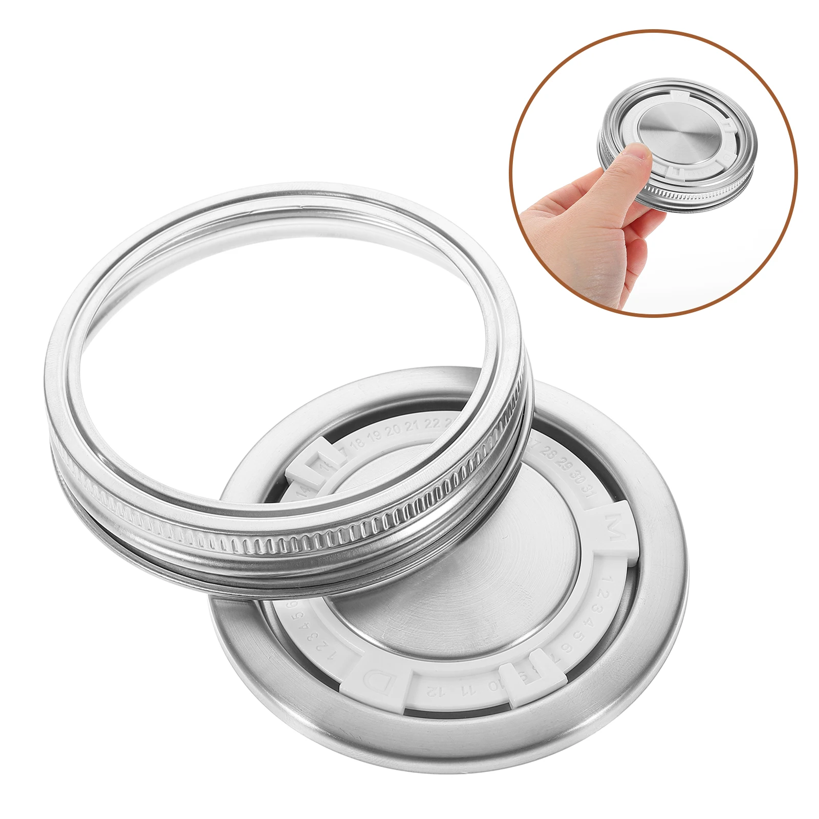 

Timer Cover Kitchen Supplies Canning Jar Lids Accessories Ordinary Tools Equipment Metal Covers Stainless Steel Food Storage