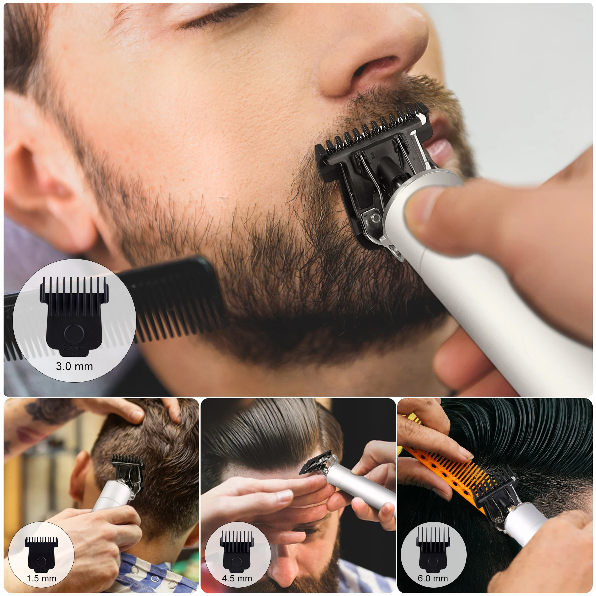 ماكينة قص الشعر الكهربائية من Hatteker، ماكينة نحت وقطع رأس الزيت، ماكينة قص الشعر الكهربائية المنزلية، ماكينة قص الشعر بشحن USB #6