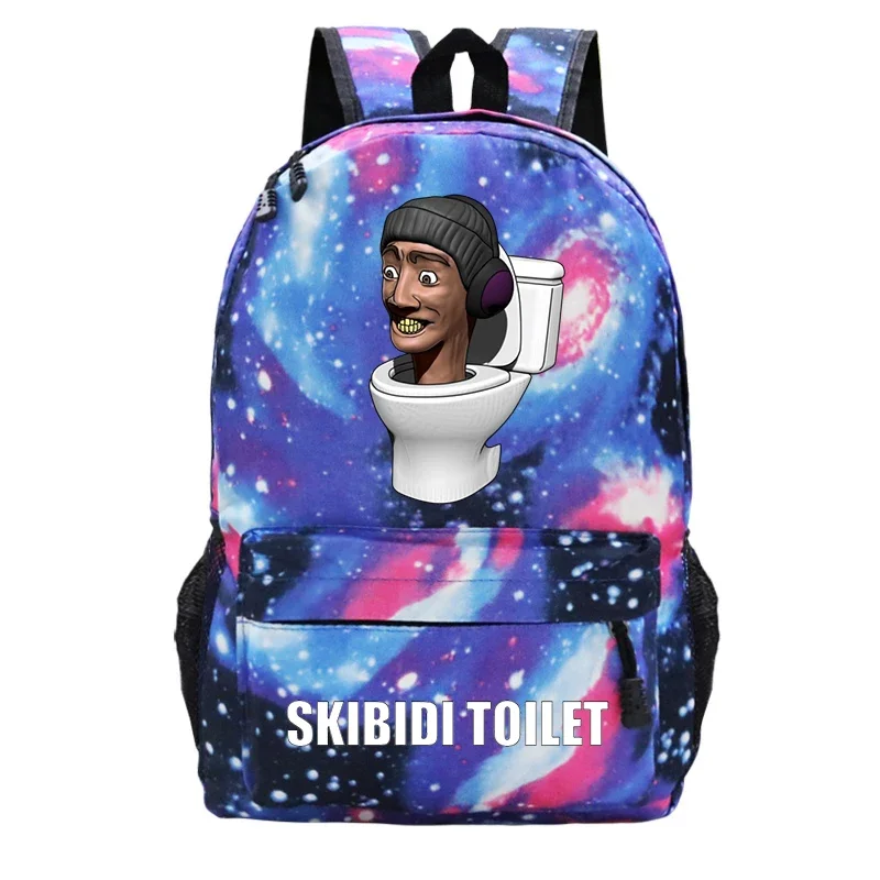 Skibidi-mochila escolar con estampado de inodoro para niños y niñas, Bolsa Escolar con dibujos animados divertidos para adolescentes y estudiantes