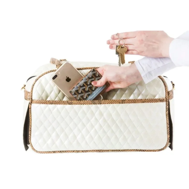 

New PU waterproof pet bag double front bag going out portable bag