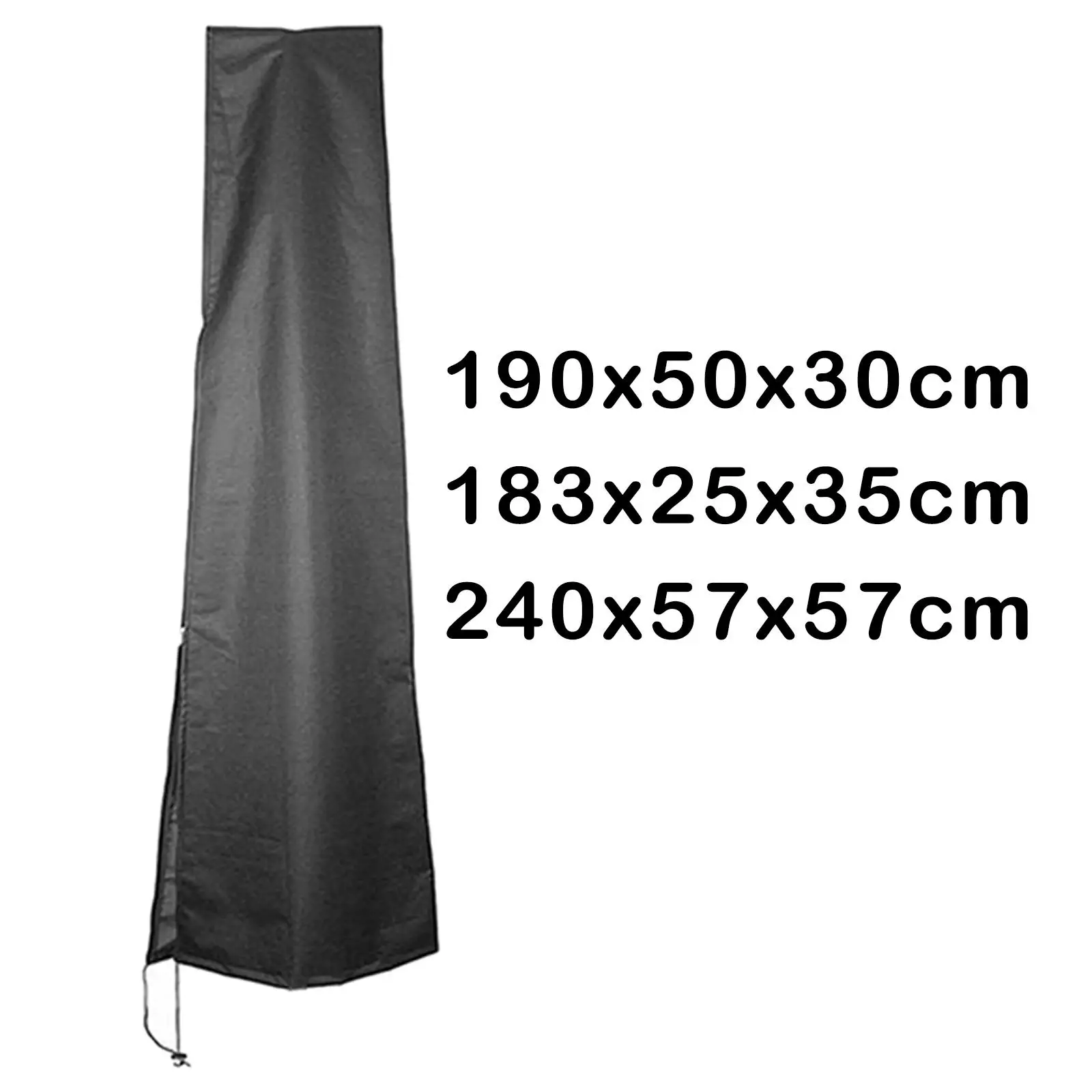 Patio Outdoor Umbrella Cover,with Zip 210D PVC Coating Offset Waterproof Parasol Cover, Dust Black