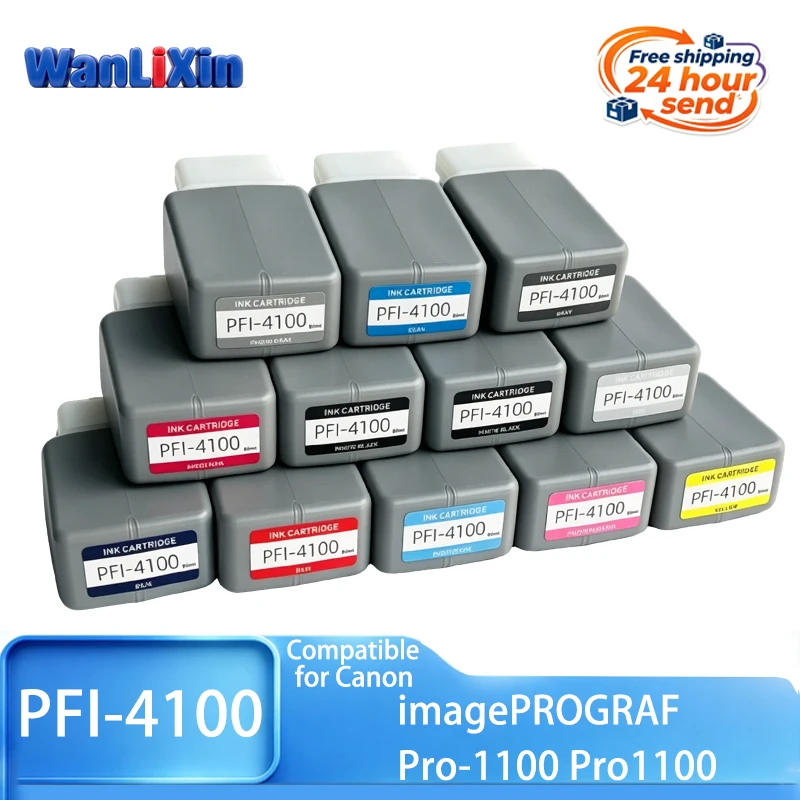 12 colors PFI4100 PFI-4100 PFI 4100 Ink Cartridge With Pigment Ink Compatible for Canon ImagePROGRAF PRO-1100 PRO 1100 Printer