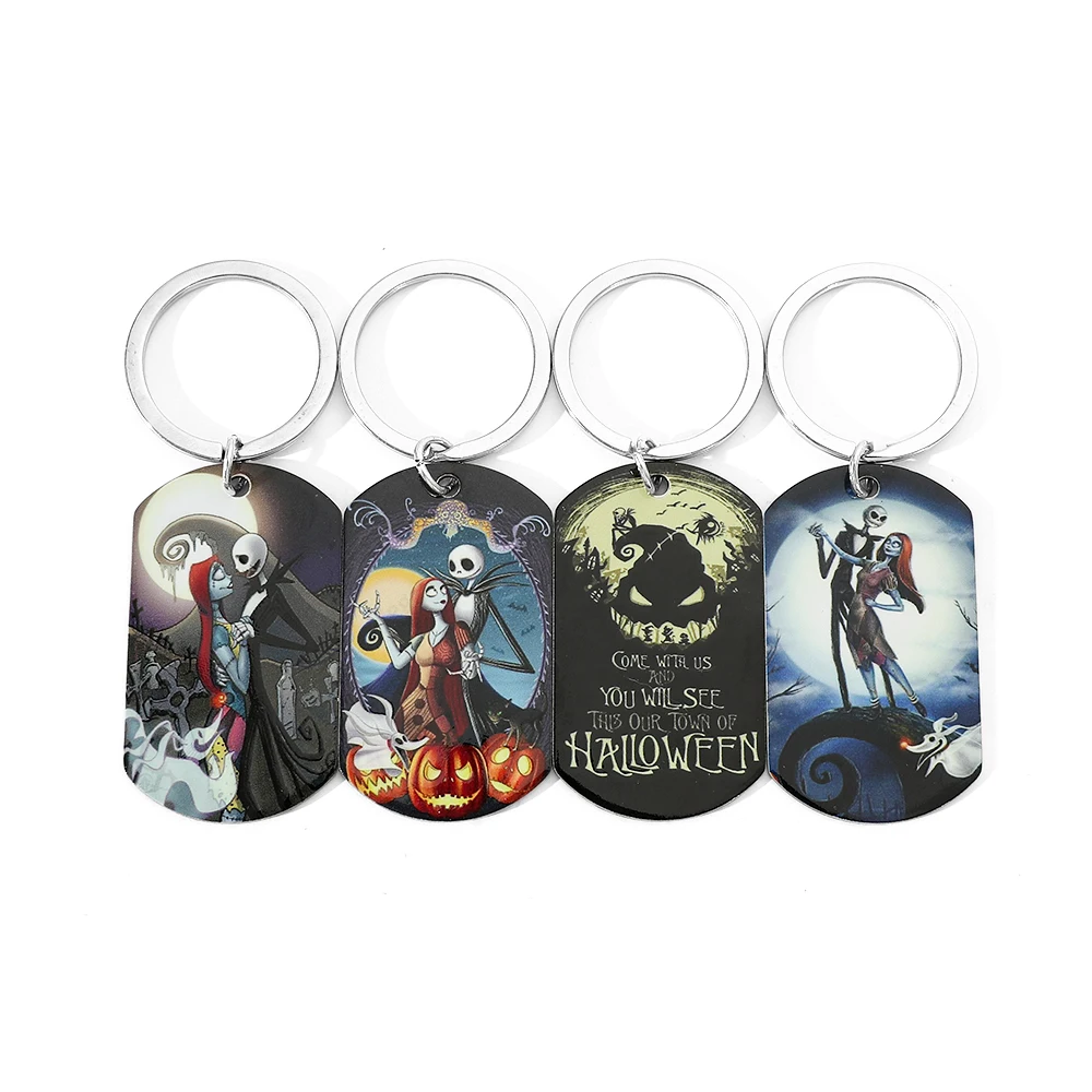 

Disney Cartoon The Nightmare Before Christmas Keychain Halloween Dress Up Fashion Personalised Keychain Gifts