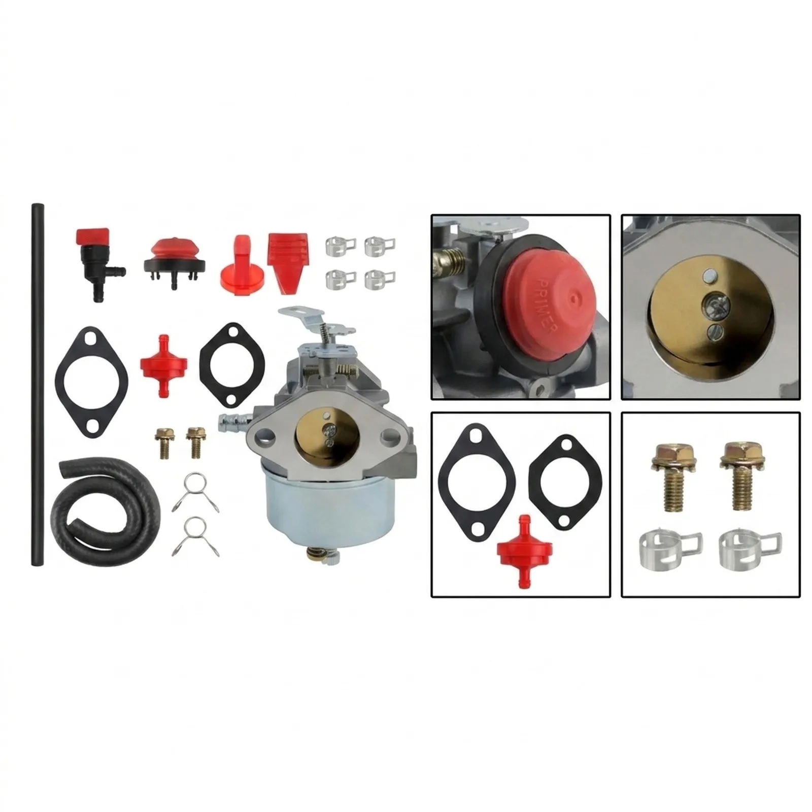 Carburetor Replacement Kit Fuel Efficiency White, Black, Red for Lawn Mower Engine Performance Fuel-air Mixture High Power