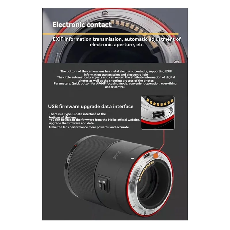 لسوني نيكون لايكا لوميكس كاميرا بدون مرآة متوافقة مع Meike 50 مللي متر F1.8 إطار كامل AF عدسات تركيز تلقائي لتصوير الصورة #2