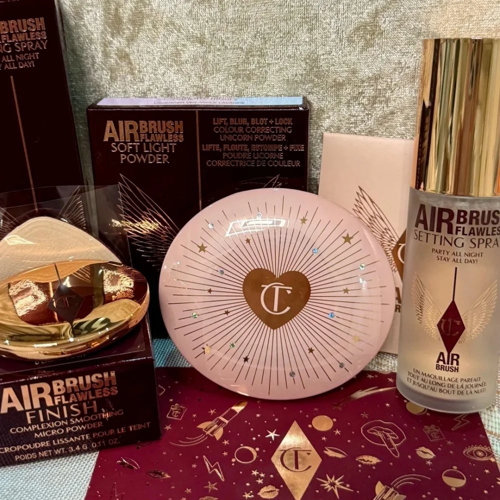 Charlotte Tilbury Airbrush Flawless Finish Smoothing Pore-blurring Makeup CT Limited Edition Silver Disk Setting Powder Cosmetic - view 2