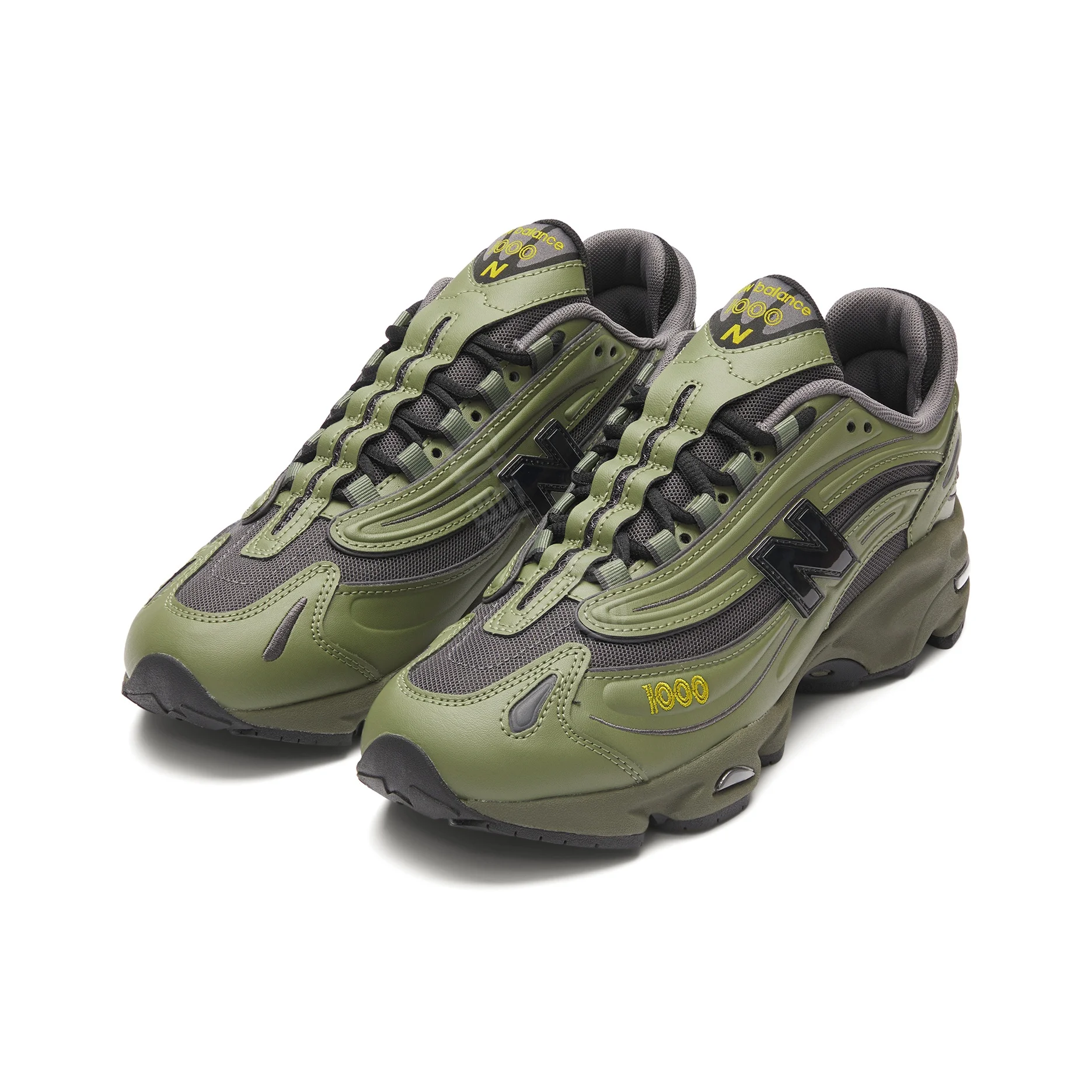 New Balance NB 1000 - حذاء جري كاجوال منخفض القطع للرجال والنساء، لون أخضر عسكري