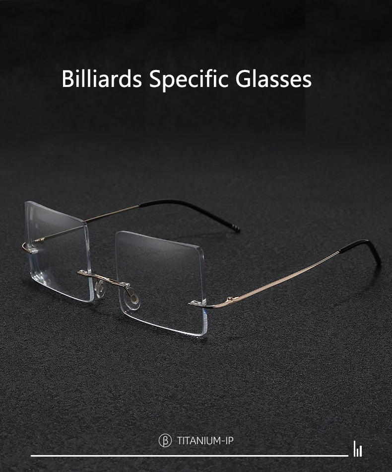 Special Glasses For Playing Billiards Men's Frameless High-Definition Eyeglasses Ultra Light Pure Titanium Prescription Eyewear