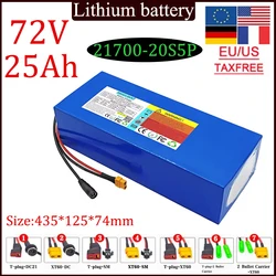 NEW 21700 72V 25ah lithium battery 20S5P built-in 40A BMS 2800W high-power electric motor for power tools