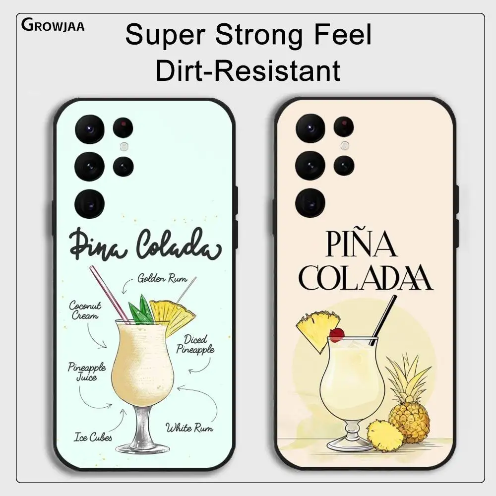 Pina Colada Cocktail telefoonhoesje voor Samsung Galaxy S25 S24 S22 S23 Ultra S21 S20 Plus 5G
