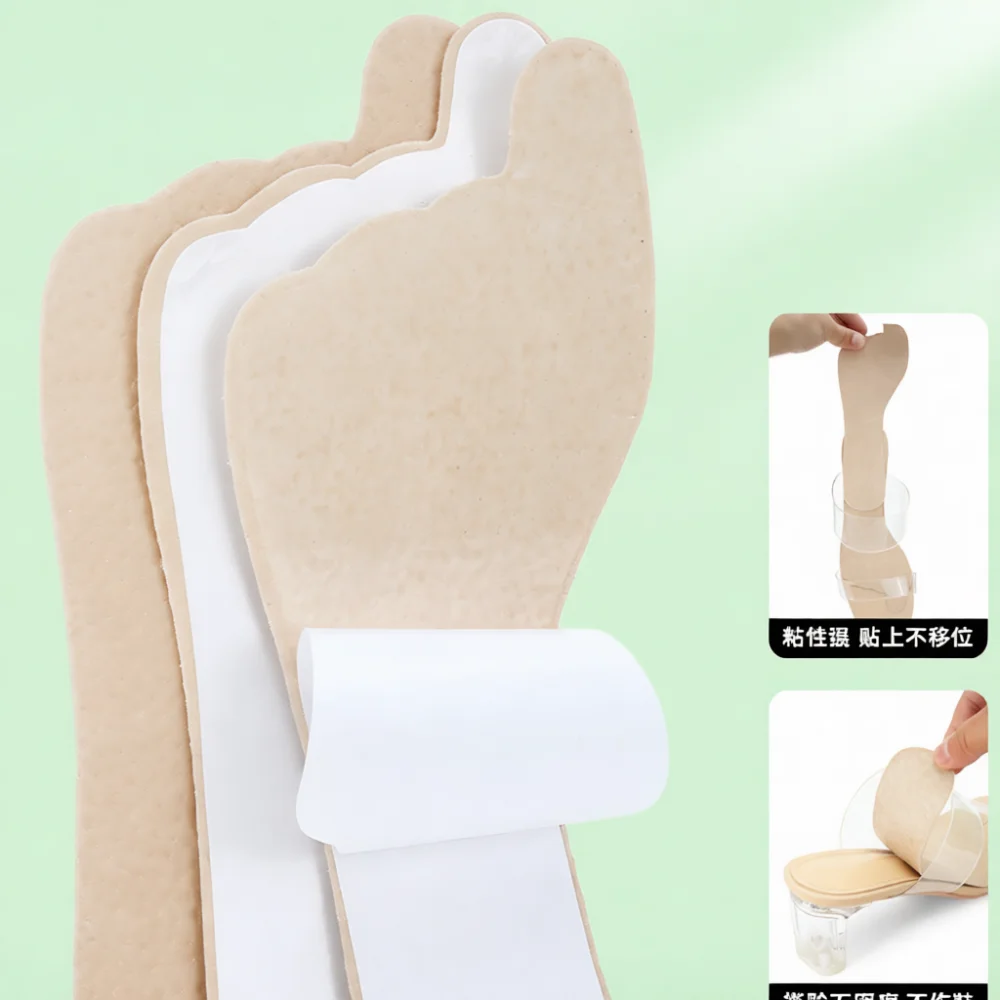 Non Slip Sandals Insoles Genuine Leather Pad Women Adhesive Breathable Sweat Absorbent Thin Summer Cushions For Open Toe High He