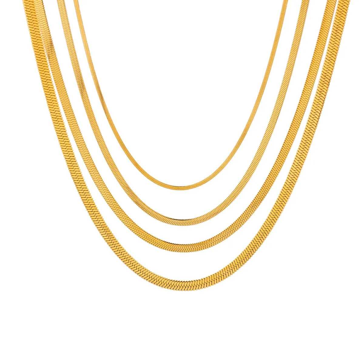 High Quality Unisex Stainless Steel Flat Snake Chain Necklace for Women Vintage Gold Color Choker Neck Jewelry Accessories Men image 5