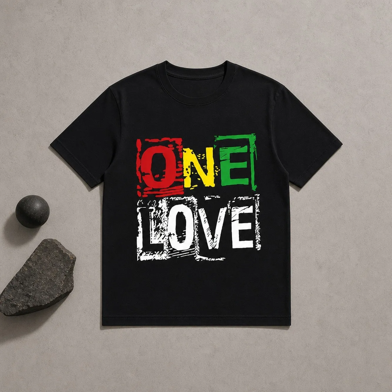 One Love Letter Pattern T-Shirt, Short-Sleeve Casual Round-Neck Top, Spring And Summer Women'S Clothing.