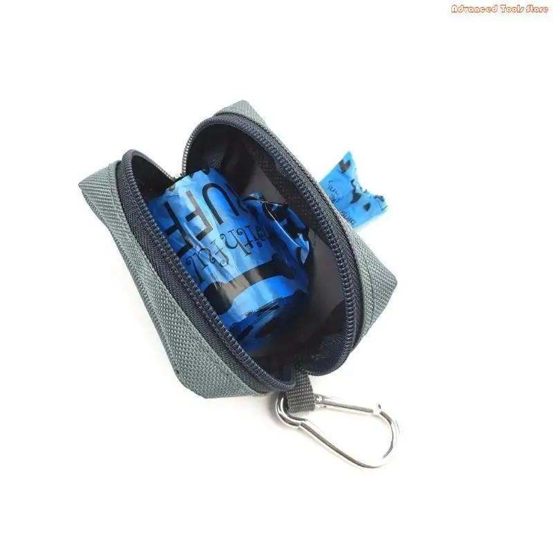 Poop Bags Holder Attaches to Dog Leash Waste Bags Dispenser Oxford Cloth for Carrier Bag for Walking Running or Hiking W91B