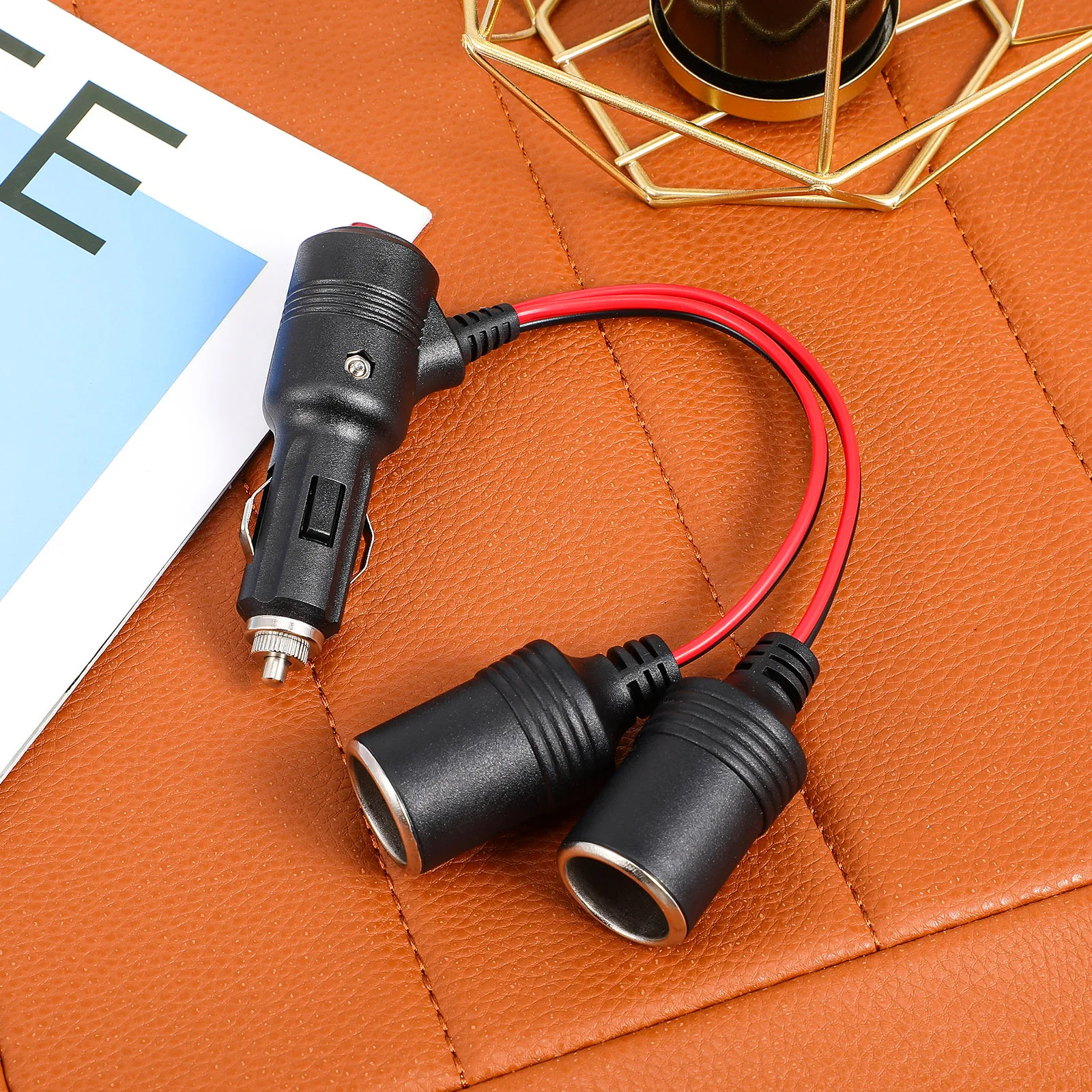 

Cigarette Lighter Extender Car Cord 1 to 2 Ports Switch Control Compact Design Practical Solution for Devices