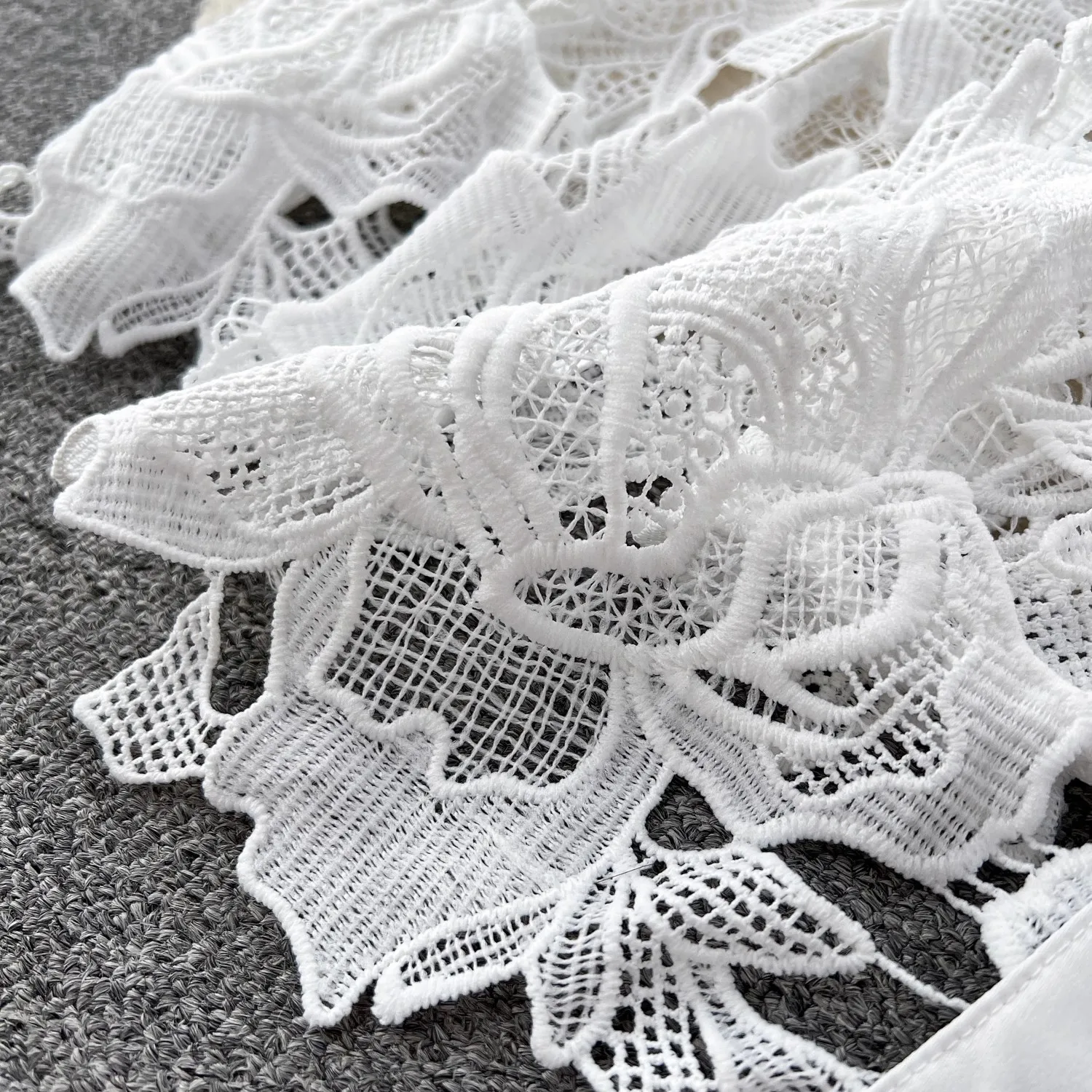 High Quality Luxury Lace Hollow Out Women Spring Summer Turn Down Collar Single Breasted Belt Party Holiday Casual Dresses