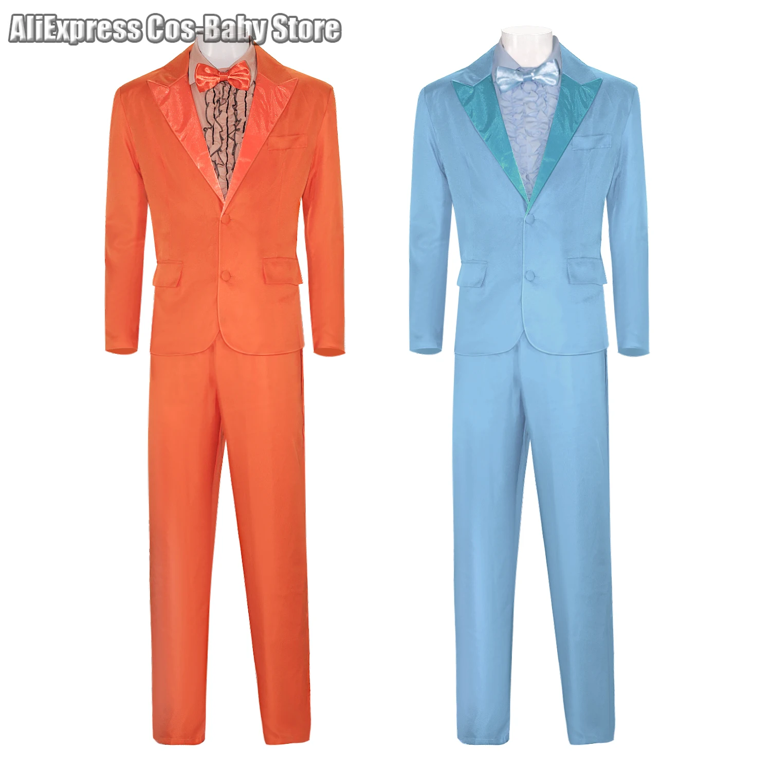 Anime Movie Dumb Cos Dumber Cosplay Costumes Suit Coat Pants Tops Hats Harry Dunne Blue Tuxedo For Men Halloween Party Outfits