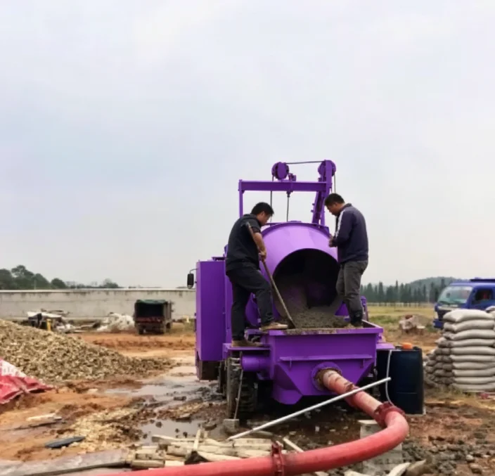 Concrete Mixer Pump with Hydraulic System High Efficiency All-in-One Cement Mixer and Pump for Building Project
