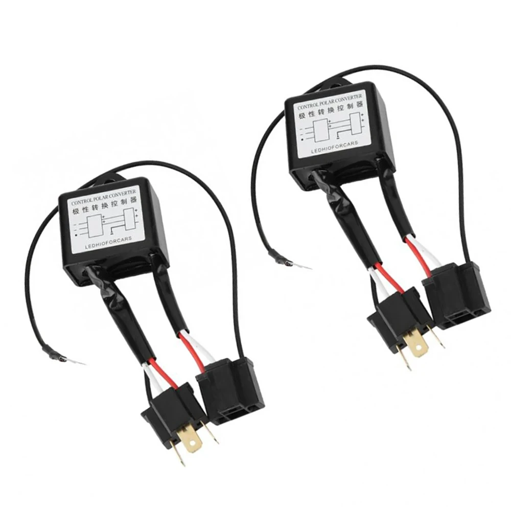 

1 Pair Car LED Headlight Reversed Polarity Converter Positive Negative Polar Switch Harness Adapter For H4 Xenon Lamp Light