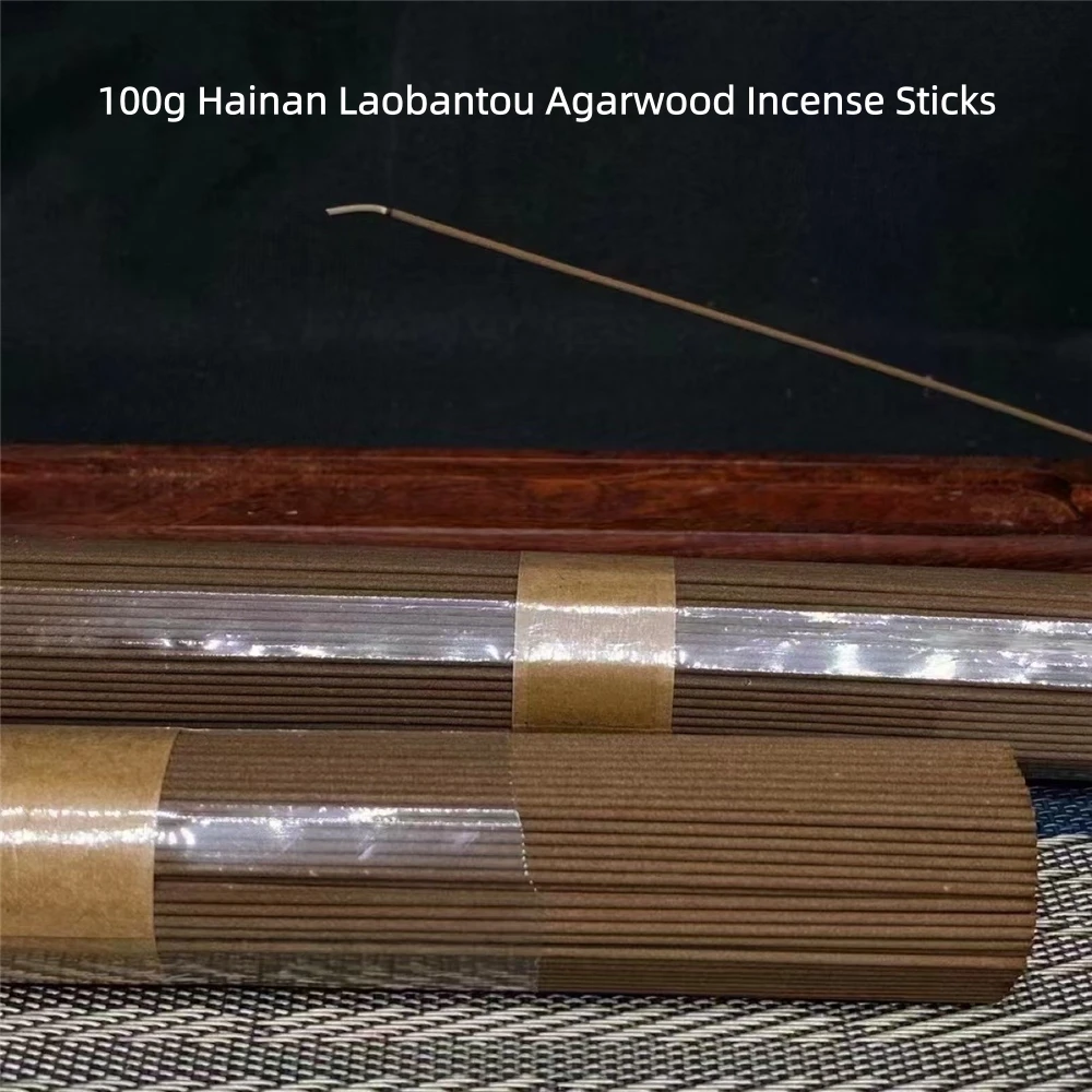 100g Hainan Laobantou Agarwood Incense Sticks, Kyara Agarwood Sticks for Home Aromatherapy & Air Purification,Oud Incense Sticks