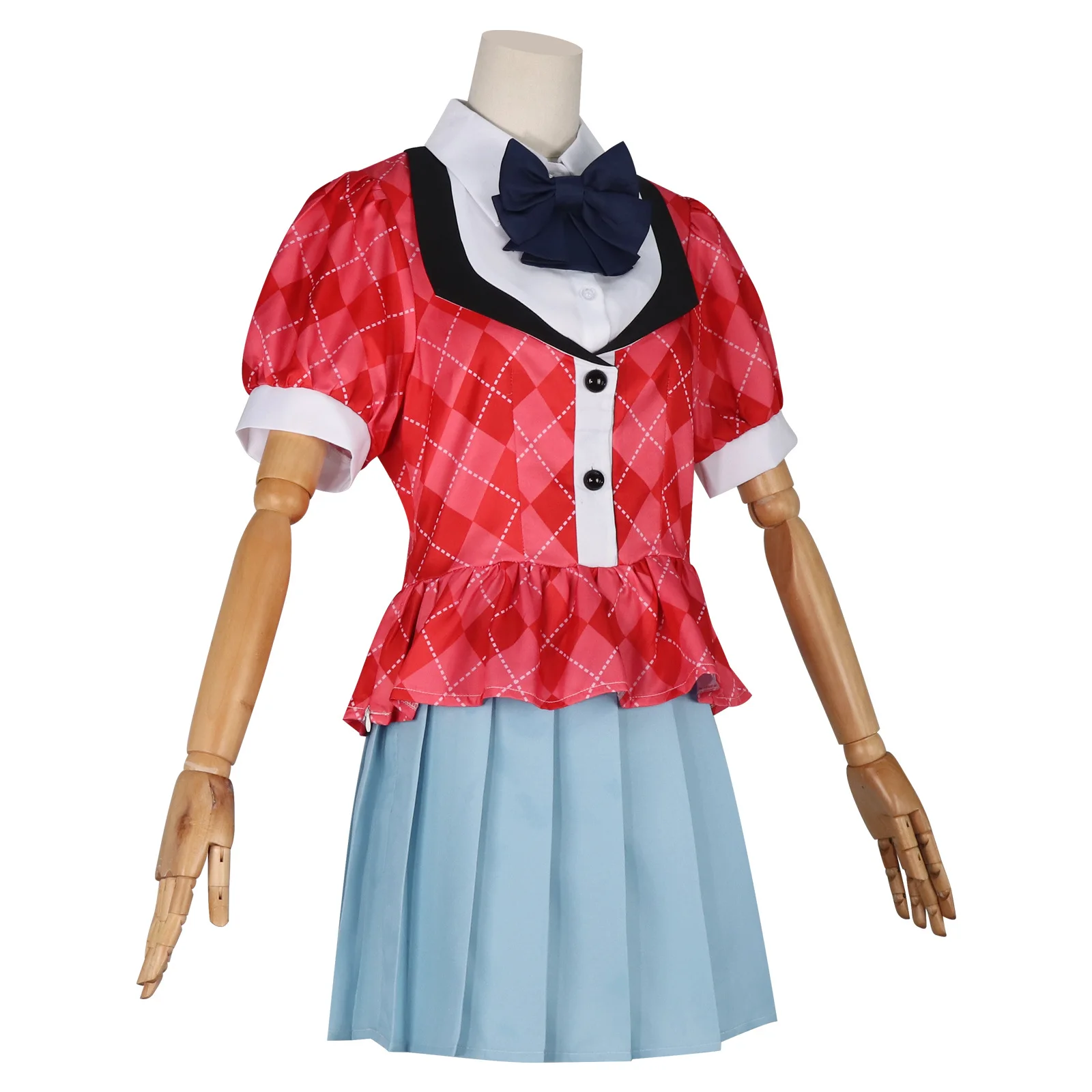 أزياء أنيمي زومبي لاند ساغا ميزونو آي التأثيرية فريق جيرسي تي شيرت أحمر تنورة موحدة امرأة لطيف الحرم الجامعي حفلة تنكرية البدلة #3